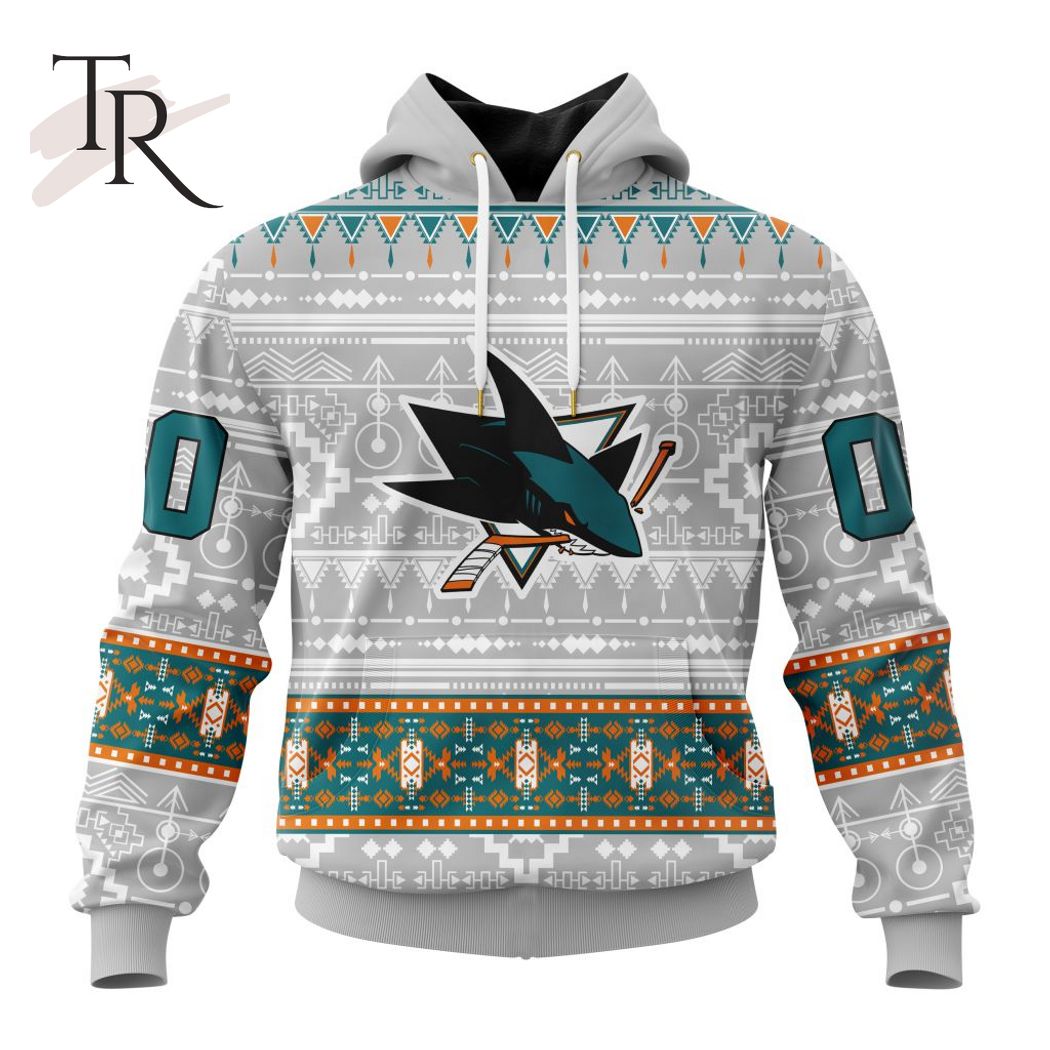 New 2025 NEW] ized NHL San Jose Sharks Special Native Design Custom Hoodie
